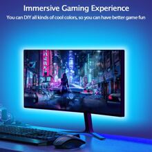 USB5VLED低電壓靈活燈條,板RGB變色,手機APP控制帶定時器,音樂和功能,合適的適用於臥室,桌子,電視背景,派對和DIY裝飾環境光 - 彩色 - 查看 4