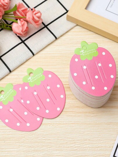 30pcs/pack Fashionable Strawberry-shaped Jewelry Packaging & Organizing Cardboard