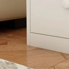 Large Modern Wood Nursery Storage Dresser Chest with Wide Table Top, 5 Drawers & 2 Shelves, Wide Storage Space Functional Organizer