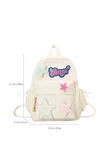 con dibujos animados niños Mochila con con patrón de estrella , dulce con ligero , Bolsa para la escuela para niñas - Blanco - Ver 2