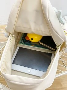 con dibujos animados niños Mochila con con patrón de estrella , dulce con ligero , Bolsa para la escuela para niñas - Blanco - Ver 7