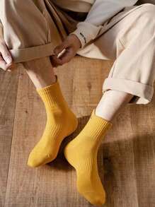 10雙男士時尚舒適字母印花跑步中筒襪帶 - 彩色 - 查看 4