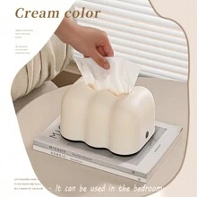 1 Miếng Creative Hộp khăn giấy Với Thiết kế đám mây In Sữa Trắng Màu sắc , Thích hợp Đối với Phòng khách , Phòng ngủ , Phòng tắm , Lấy cảm hứng Phong cách ins - Màu be - Xem 5