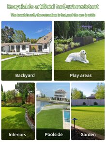 1pc 50*50cm Artificial Grass Carpet, Outdoor & Home Decoration, Suitable For Back-to-school Season, Christmas, Halloween, Hotel, Restaurant, Wedding, Banquet, Party, Event Decoration - Green - View 2