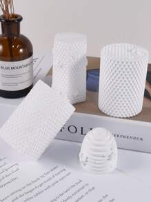 1 件 3D 蜂窝硅胶蜡烛模具，DIY 蜜蜂肥皂石膏环氧树脂模具家居装饰手工礼品 - 無色 - 查看 4