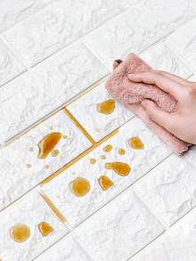 20入組灰色的3D泡沫磚塊圖案牆貼帶強的覆蓋,防水,防潮,防碰撞,適用於客廳,臥室,水泥牆翻新牆紙 - 灰色 - 查看 5