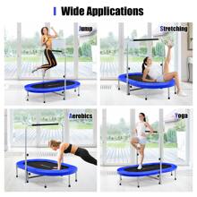 Goplus 50'' Trampoline for 2 People Foldable Rebouncer w/Adjustable Handrail - 藍色 - 查看 2