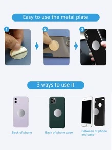 Giá đỡ điện thoại trên ô tô tấm kim loại tấm từ tính - Hoa hồng vàng - Xem 6