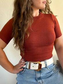 Women Knit Tops - Rỉ Nâu - Xem 1