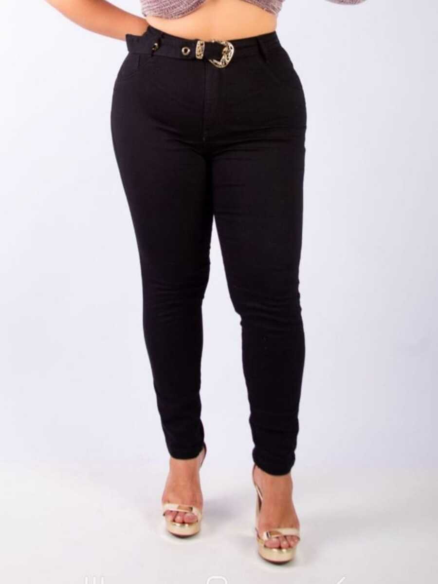 Women Jeans - 黑色 - 查看 1