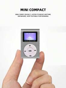 Reproductor De Música Mp3 Mini Con Clip De Metal En La Parte Trasera, Pantalla Y Ranura Para Tarjeta Tf - Plateado - Ver 2