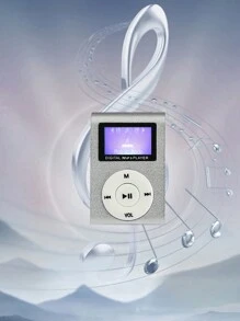 Reproductor De Música Mp3 Mini Con Clip De Metal En La Parte Trasera, Pantalla Y Ranura Para Tarjeta Tf - Plateado - Ver 1