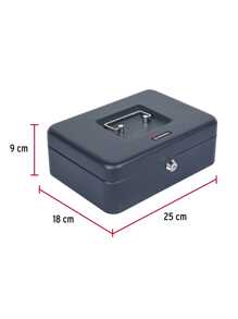 25 Cm Money Box With Removable Dividers Tray - Black - View 2