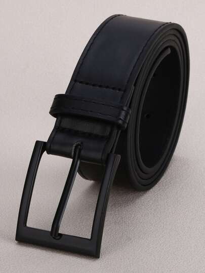 1pc Men's Casual Black Square Buckle Pu Leather Belt Suitable For Daily Use Summer, School Casual, Business, Boyfriend Husband Father Dad Men Gift, Daily Wear, Fashion, Teen, Outdoor, Vacation, Athletic, Travel, Street, Boho, Vintage Fall, Autumn, Halloween Autumn-Winter Accessories,Suitable For Teens, Youth,Men,Casual, Outdoor, Athletic, Vacation, Graduation Gifts, Birthday, Daily Wear