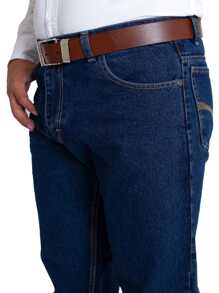 Pantalón Vaquero De Mezclilla Gruesa 14 Onzas Varias Tallas - Azul lavado oscuro - Ver 2