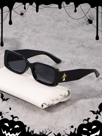 1 pièce Lunettes de soleil carrées foncées au style champignon pour homme, accessoires de mode d'Halloween, casual, look de rue et adapté aux pulls, vestes, sweats à capuche, pantalons et pantalons cargo pour l'été, les vacances, l'extérieur et les voyages