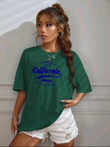 Plus Size T-shirts - Màu xanh lá cây đậm - Xem 2