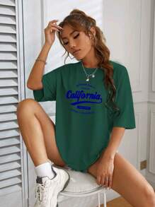 Plus Size T-shirts - Màu xanh lá cây đậm - Xem 1