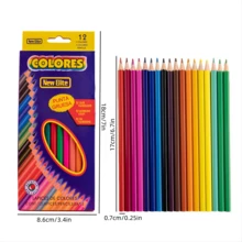 12入組顏色油性素描鉛筆,適用於兒童、學生、學校、塗鴉、藝術用品