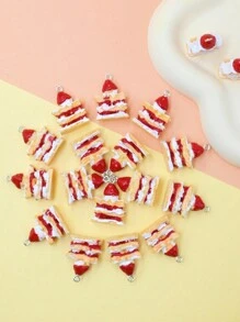 8件仿真草莓奶油千层蛋糕吊饰DIY吊坠耳环项链钥匙扣配件DIY珠宝制作 - 彩色 - 查看 5