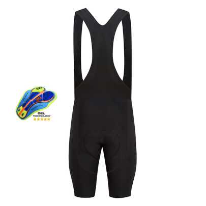 RAUDAX 1st sommar snabbtorkande & andningsbara cykelbyxor för landsvägscykel med hängslen, klassisk enfärgad svart utan logotyp Gymkläder Pojkvänstil män