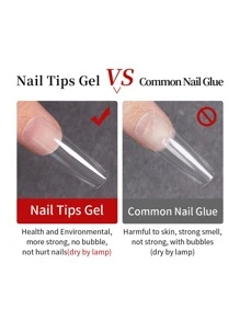 5 قطع ملصقات أظافر شفافة، غراء أظافر، جل تعزيز امتداد الأظافر، أدوات فن الأظافر سريعة الجفاف - شفاف - مشاهدة 5