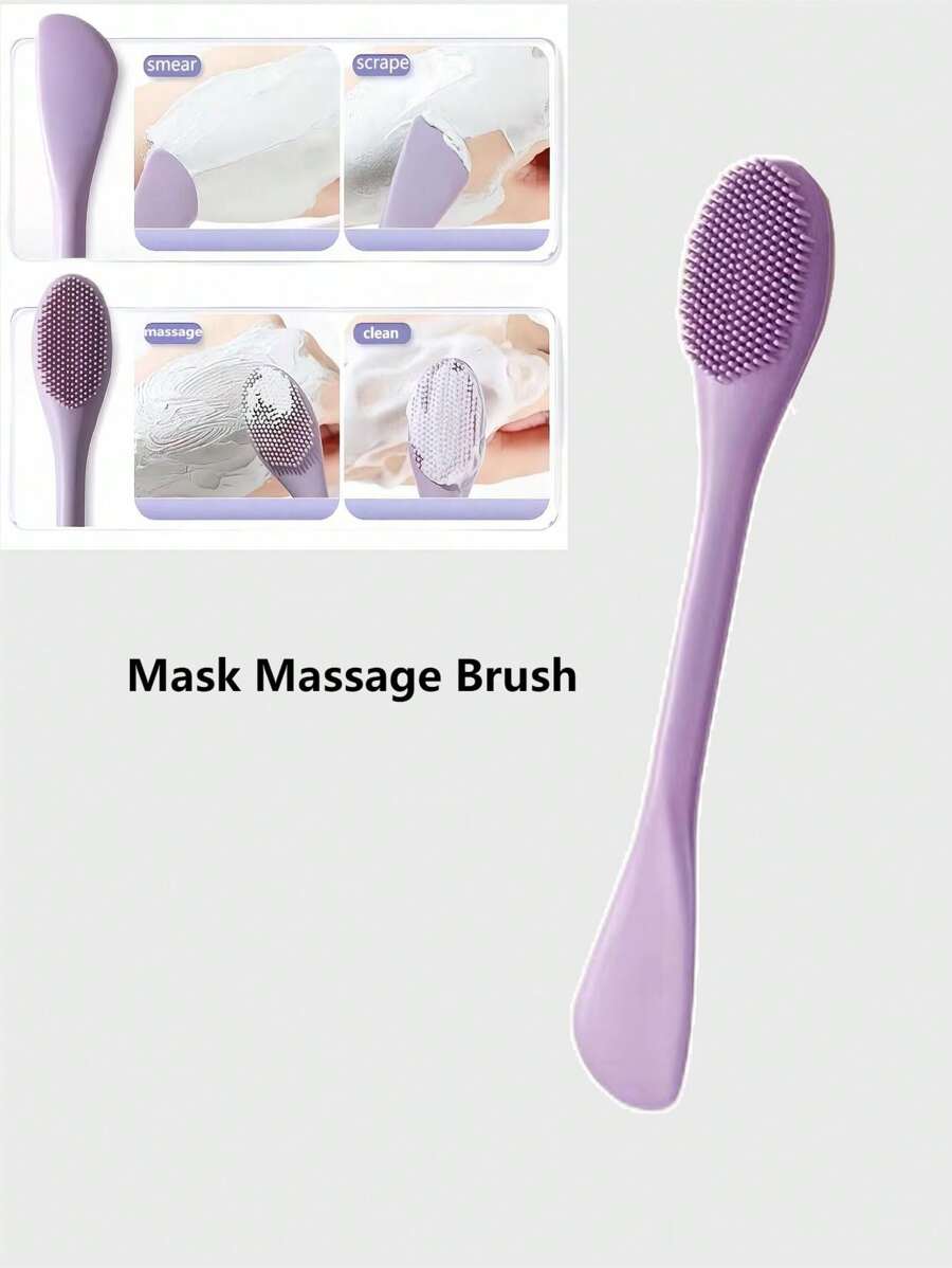1入組雙面矽膠面膜刷適用於適用於&按摩口罩 - 淡紫色 - 查看 1