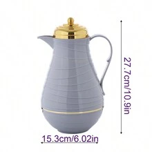 Pink Glass & Plastic Shell Vacuum Flask & & Cold Cup & Tea/coffee Pot - Light Grey - View 3