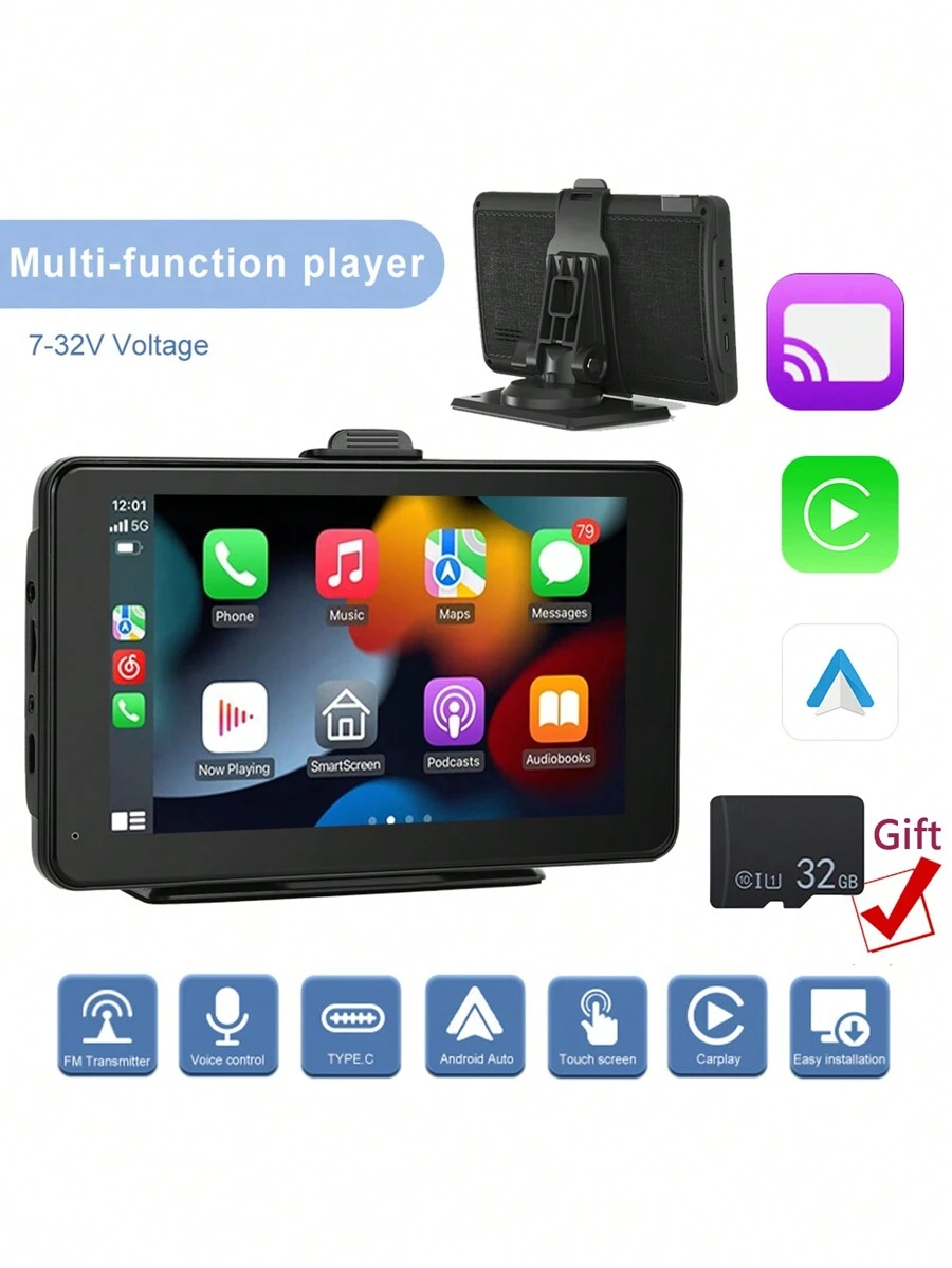 7 Inch Screen MP5 Portable Smart Player Auto Voice Control With 32G Memory Card - Black - View 1