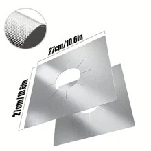 1-10 件超厚可重复使用燃气灶炉头保护垫衬套 - 易于清洁，保护您的厨房免受脏乱 - 銀色1PC - 查看 4