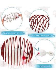 1只隨機顏色貓玩具彈簧設計籠子,外觀可愛的老鼠形狀,非常適合貓咪玩耍 - 藍色 - 查看 4