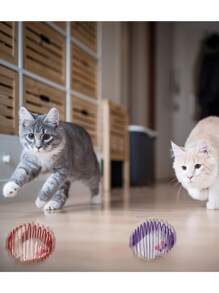 1只隨機顏色貓玩具彈簧設計籠子,外觀可愛的老鼠形狀,非常適合貓咪玩耍 - 藍色 - 查看 7