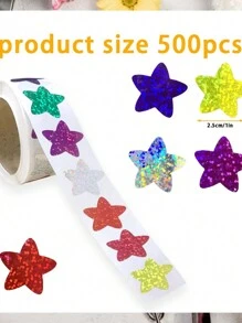 500入/捲激光星形貼紙標籤