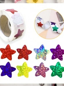 500入/捲激光星形貼紙標籤