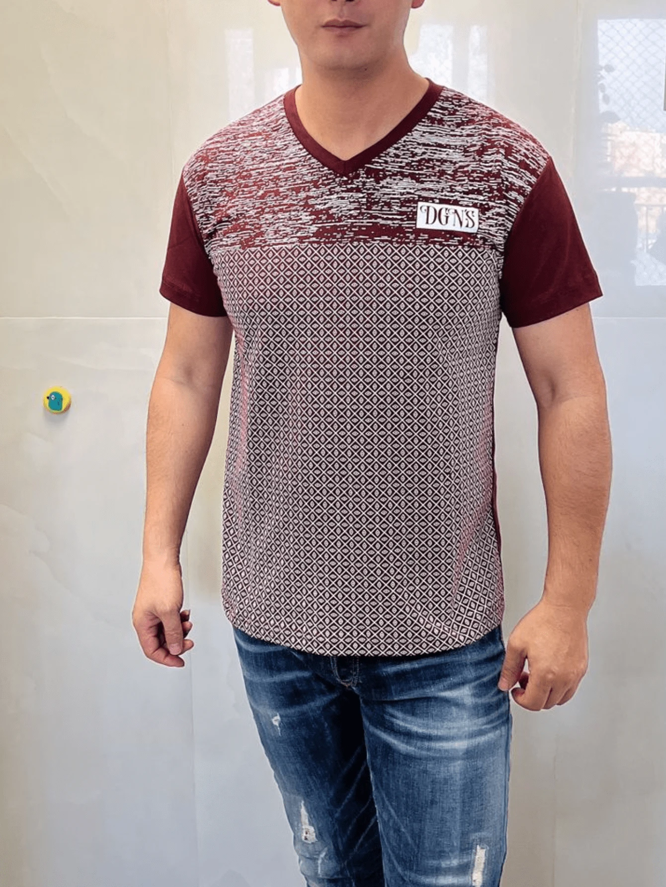 Men T-Shirts - Màu Đỏ Sâu - Xem 1