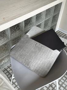 二合一鳄鱼纹笔记本电脑包，可用作笔记本电脑支架，适用于 13-15 英寸 Macbook，笔记本电脑包，便携式笔记本电脑保护套 - 灰色 - 查看 4