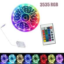 1 Rolle 5V 3535RGB Mehrfarbig Temperatur LED Streifenlicht mit Batteriekasten für Schlafzimmer, Küche, Wohnzimmer, Badezimmer, Party, Kleiderschrank, 1m/3.28ft, 3m/9.84ft, 5m/16.4ft, 10m/32.8ft, 15m/49.21ft (Batterie nicht im Lieferumfang enthalten)