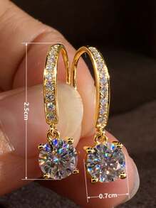 1 Pair Fashion Cubic Zirconia Drop Earrings For Women For Wedding Engagement Anniversary Party Jewelry Valentine's Day Gift,Mom,Mother,Mother's Day,Gift