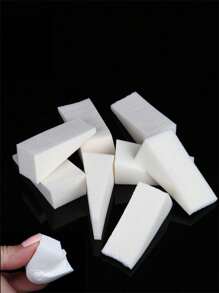 24PCS Triangles Shaped Cutting Blender Makeup Cosmetics Sponge Latex-Free Makeup Sponge Both Wet And Dry Triangle Cosmetic Puff Soft Makeup Sponge Blender - White - View 5