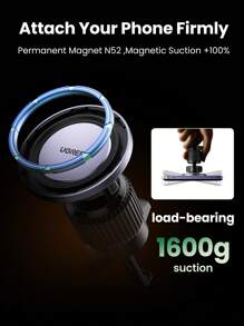 UGREEN Magsafe Aircon Vent Car Phone Holder For 15 14 13 12 Pro Max Android Phones - Grey - View 4