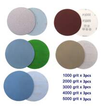 15PCS 125mm Inches Grit 1000 2000 3000 4000 5000 Sanding Discs Hook Loop Sandpaper Round Disk - Multicolor - View 4