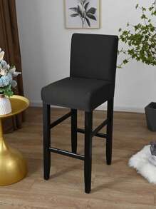 1pc Four Seasons Elastic Solid Color Chair Cover, Suitable For Restaurants, Hotels, Ceremonies - Black - View 6