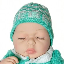 Muñeco Bebe Prematuro Dormido mini - verde menta - Ver 2