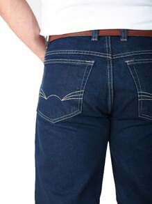 Pantalón Vaquero De Mezclilla Gruesa 14 Onzas Varias Tallas - Azul lavado oscuro - Ver 4