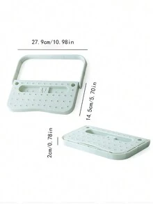 Suction Cup Foldable Shoe Rack Wall-mounted Storage Organizer For Slippers, No Trace Adhesive Shoe Shelf - Green - View 4