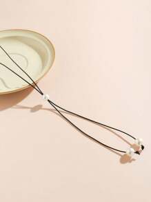 1條時尚簡約的人造珍珠蠟線頸鍊 - 彩色 - 查看 3