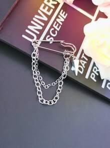 1pc Silver-colored Brooch, Perfect For Everyday Wear - Silver - View 6