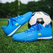 Hniadia Tian Baolun Men's Football Shoes For Hard And Loose Ground Outdoor Sports Ergonomic Design Advanced Leather Upper High Moisture Absorption Breathable Fly-knitting Technology Mid-cut Indoor Sports Futsal Football Boots Wear-resistant Rubber Sole Anti-slip Football Shoes Comfortable Inner Lining Excellent Foot Feeling Football Boots 39-44 Size Suitable For Men's Football Shoes, Worldwide Debut, Firm Football Training Shoes With Sole + Toe Stitching And Cold Glue Technology, Blue Football Boots