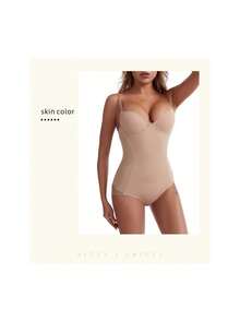 Bộ đồ liền thân dành cho nữ màu trơn - Màu be - Xem 6