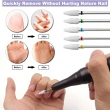 Tctjymt-5pcs Ceramic Corn Design Nail Drill Bit Set For Acrylic Gel Nail Polishing, 5pcs With Different Teeth Density, Suitable For Both Beginners And Professionals
